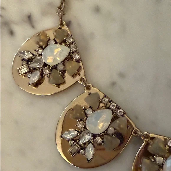 LOFT Gold-Tone Necklace with Opalescent and Clear Stones - Picture 4 of 7